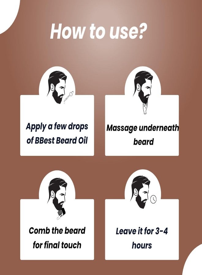 BBest Beard Growth Oil - 30 ml Pack of 3) | With Redensyl & 15 Natural Oils Including Jojoba, Almond & Vitamin E | Boosts Beard Growth, Strengthens Hair & Nourishes Roots | No Harmful Chemicals - Image 2